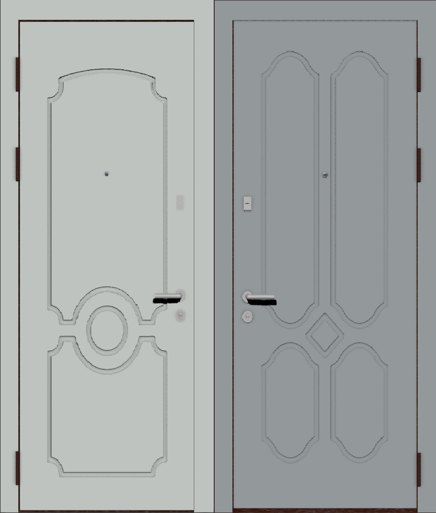 Входная металлическая дверь МДФ эмаль серая